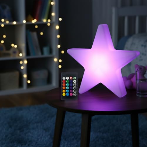 COPU LED Star Sign Night Light with Remote, 12 inch Rechargeable Mood Lamp