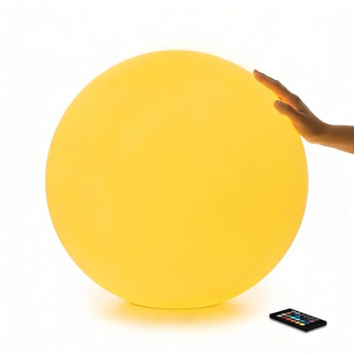 COPU Large Glowing Globe Orb Light, 20 inch LED Ball Light with Remote,RGBW